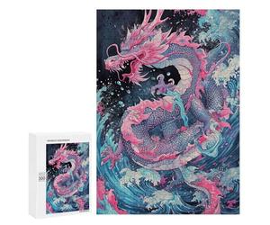 Colorful Dragon Ocean Art Print Puzzle 1000 Pièces Educa Jouet en Bois Cadeau Unique Décoration Intérieure Jeu Éducatif Challenge Toy Adultes Et Enfants À Partir De 14 Ans 300 PCS