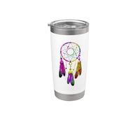 Colorful Dreamcatcher Feathers Native Tribal Gobelet isotherme en acier inoxydable double paroi