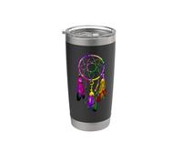 Colorful Dreamcatcher Feathers Native Tribal Gobelet isotherme en acier inoxydable double paroi
