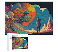 Colorful Dreamscape A Journey Through Imagin Puzzle en Bois, 300 pièces