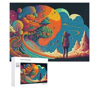 Colorful Dreamscape A Journey Through Imagin Puzzle en Bois, 500 pièces