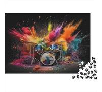 Colorful Drum Explosion 1000 pièces Batterie néon Puzzle Adulte Carton épais Relaxation Difficile Cadeau idée 52x38cm/1000pcs