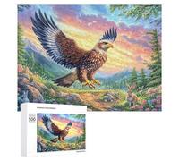 Colorful Eagle par Fantasy Castle Puzzle 500 Pièces pour Famille Puzzle Coopératif Exercice Mental Cadeau pour Célébration 500 PCS
