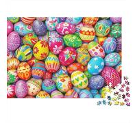 Colorful Easter Egg Collection 100% Recycled Cardboard Easter Egg Pile 1000Pc Jigsaw Puzzles for Adults & Kids Fun Present 38x26cm/1000pcs