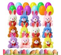 Colorful Easter Eggs - Surprise Toy Hunt Ornaments, 12 Inch Mini Doll with Charm, Plush Bunny Pair with Fun, Seasonal Basket Accent, Celebration Filler for Daycare, Birthday, Playroom, Nursery, Home