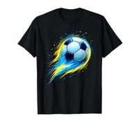 Colorful Effect Tie Dye Ballon de Football Bleu/Blanc/Jaune T-Shirt