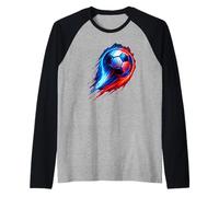 Colorful Effect Tie Dye Ballon de Football Bleu/Blanc/Rouge Manche Raglan