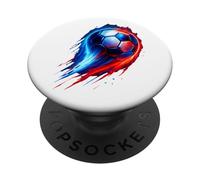 Colorful Effect Tie Dye Ballon de Football Bleu/Blanc/Rouge PopSockets PopGrip Adhésif