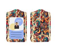 Colorful-Egypt-Gods Porte-badge vertical en cuir synthétique avec cordon pour Ofiice