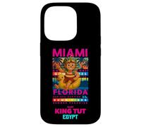 Colorful Egyptian King Tut Miami Florida Waves Rider Cartoon Coque pour iPhone 14 Pro