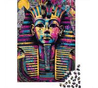 Colorful Egyptian Pharaoh Mask Art Print Puzzle 1000 Pièces Educa Jouet en Bois Jeu D'Intelligence Décoration Intérieure Jeu Éducatif Challenge Toy Adultes & Enfants des 14 Ans 70x50cm/1000pcs