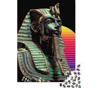 Colorful Egyptian Pharaoh Statue Puzzle 1000 Pièces Educa Jouet en Bois Divertissement Créatif De l'art De La Décoration Jeu Éducatif Challenge Toy pour Adultes Et Enfants À Partir De 12 Ans 52x38cm/