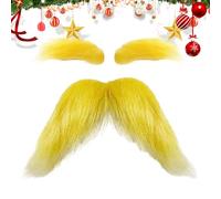 Colorful Fake Beard Set - Adhesive Costume Facial Hair for Themed Parties | Soft Foam with Peel-Off Backing, Creative Stage Makeup, Character Cosplay, Holiday Events, Masquerade Festival Performances