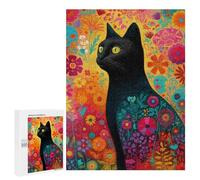 Colorful Floral Cat Art Print-3 Puzzle 1000 Pièces Educa Jouet en Bois Cadeau Unique Décoration Intérieure Jeu Éducatif Challenge Toy Adultes Et Enfants À Partir De 14 Ans 500 PCS
