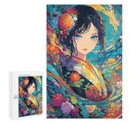 Colorful Floral Kimono Artwork Puzzle 1000 Pièces Educa Jouet en Bois Cadeau Unique Décoration Intérieure Jeu Éducatif Challenge Toy Adultes Et Enfants À Partir De 14 Ans 1000 PCS