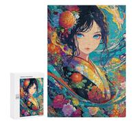 Colorful Floral Kimono Artwork Puzzle 300 Pièces Educa Jouet en Bois Cadeau Unique Décoration Intérieure Jeu Éducatif Challenge Toy Adultes Et Enfants À Partir De 14 Ans 300 PCS