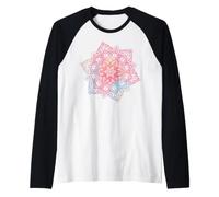 Colorful Floral Mandala Sacred Fractal Geometry Good Vibe Manche Raglan
