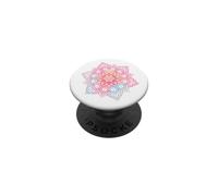 Colorful Floral Mandala Sacred Fractal Geometry Good Vibe PopSockets PopGrip Adhésif