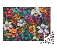 Colorful Floral Pattern 100% Recycled Cardboard Vibrant Flower Field 1000Pc Jigsaw for Adults Challenging & Brainteasing 52x38cm/1000pcs