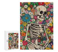 Colorful Floral Skeleton Art Print Puzzle 300 Pièces Educa Jouet en Bois Cadeau Unique Décoration Intérieure Jeu Éducatif Challenge Toy Adultes Et Enfants À Partir De 14 Ans 300 PCS