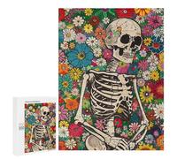 Colorful Floral Skeleton Art Print Puzzle 500 Pièces Educa Jouet en Bois Cadeau Unique Décoration Intérieure Jeu Éducatif Challenge Toy Adultes Et Enfants À Partir De 14 Ans 500 PCS