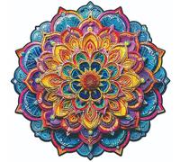 Colorful Flower Puzzle, Wooden Jigsaw Game, Fine Motor Learning Toy, Animal Piece Family Activity Set, Educational Friends Group Play Organizer, Play Gear for Kids, Teens, Adults, 29 cm