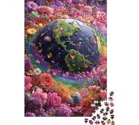 Colorful Flowers Earth Day Puzzles 1000 Pièces Cadeau Unique Jeu Éducatif Défi Jouet À De Qualité Supérieure Peinture Art pour Adultes Et Enfants À Partir De 14 Ans 70x50cm/1000pcs