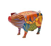 Colorful Folk Art Pig Cow Dog Rooster Statues Side Table Animal Statues Ornament Resin Painted Pig Ornaments