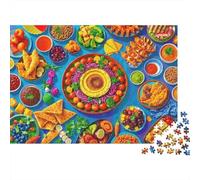 Colorful Food Spread 100% Recycled Cardboard Vibrant Mandala Art 1000 Piece Puzzle for Adults Beautifully Illustrated Brainteasing 52x38cm/1000pcs