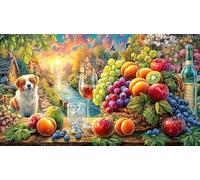 Colorful-Fruit-and-Flower-Still-Life-Painting 1000 pièces Puzzle Papier recyclé Défi de Jeu éducatif Cadeau Amusant & Activité Maison pour Adultes et Enfants 70x50/1000 pièces