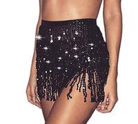 Colorful fruit sequin Fringe jupe Fringe hanches écharpe danse du ventre orgie femmes robe fille (D)
