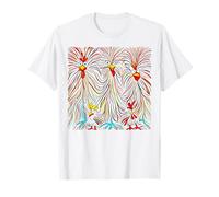 Colorful Funny Chicken Family Art Tee, Crazy Rooster T-Shirt
