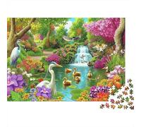 Colorful Garden Scene Colourful Lush Garden Waterfall 1000 Pcs Jigsaws for Adults The Impossible Challenge Fun Present 52x38cm/1000pcs