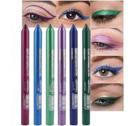 Colorful gel Flash Eyeliner pencil set, Eyeliner et Shadow pencil maquillage pour les yeux coloré Eyeliner set, 6 pcs (Ensemble 04)
