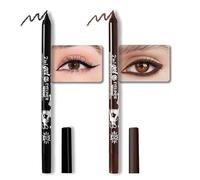 Colorful gel Glitter Eyeliner, imperméable Pearl Eyeshadow Metallic Glitter Eyeliner femme, Eyeliner et Eyeshadow maquillage pour les yeux. 2pcs (01 n° noir et 06 n° brun foncé)