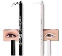 Colorful gel Glitter Eyeliner, imperméable Pearl Eyeshadow Metallic Glitter Eyeliner femme, Eyeliner et Eyeshadow maquillage pour les yeux. 2pcs (01 n° noir et 02 n° blanc)