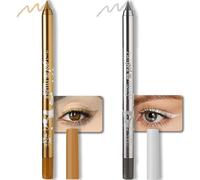 Colorful gel Glitter Eyeliner, imperméable Pearl Eyeshadow Metallic Glitter Eyeliner femme, Eyeliner et Eyeshadow maquillage pour les yeux. 2pcs (04 n° d'or et 05 n° d'argent)