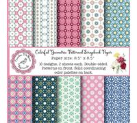 Colorful Geometric Patterned Scrapbook Paper: Decorative Craft Paper Pad, Pretty Pastels, Abstract Designs, Double Sided for Papercrafts (Junk ... Cardmaking, Craft Projects, Gift Decorating)