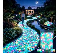 Colorful Glow-in-The-Dark Garden Stones, 2026 New Glowing Pebbles for Garden Outdoor,Beautiful Luminous Stepping Stones Glow Rocks Walkway Patio Yard Landscaping(Orange,1000pcs)