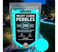 Colorful Glow-in-the-Dark Garden Stones, Glowing Pebbles for Garden Outdoor, Luminous Rocks for Walkway Patio Lawn Yard Landscaping, Fish Tank Aquarium Decor (Blue,200Pcs)