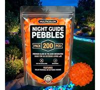 Colorful Glow-in-the-Dark Garden Stones, Glowing Pebbles for Garden Outdoor, Luminous Rocks for Walkway Patio Lawn Yard Landscaping, Fish Tank Aquarium Decor (Orange,200Pcs)