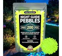 Colorful Glow-in-the-Dark Garden Stones, Glowing Pebbles for Garden Outdoor, Luminous Rocks for Walkway Patio Lawn Yard Landscaping, Fish Tank Aquarium Decor (Yellow,400Pcs)