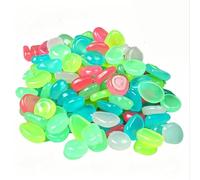 Colorful Glow in the Dark Garden Stones - Luminous Pebbles for Outdoor Paths, Flower Beds & Landscaping, Reusable Glow Rocks for Garden, Yard, Walkways & DIY (1cm/500pc)