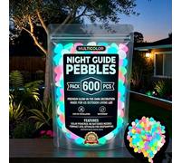Colorful Glow in The Dark Rocks for Outdoor Garden, Luminous Glow Stones Night Guide Pebbles, Glowing Decorative Stones for Pathway Patio Lawn Yard Aquarium Fish Tank (600 units,1 pack)