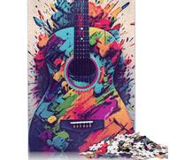 Colorful Guitar Spray Art Puzzle 1000 Pièces Educa Jouet en Bois Cadeau Unique Décoration Intérieure Jeu Éducatif Challenge Toy Adultes Et Enfants À Partir De 14 Ans 1000pcs (40x28cm)