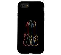 Colorful Guitars Vintage Guitar Player Guitarist Musician Coque pour iPhone SE (2020) / 7 / 8