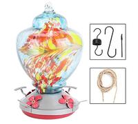 Colorful Hand Painted Hummingbird Feeder, Water Feeding Tool for Courtyard and Garden Use Hummingbird Feeder (B)
