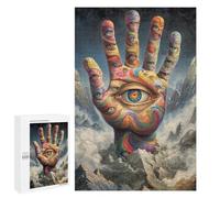 Colorful Hand with Eyes in Clouds Puzzle 1000 Pièces Educa Jouet en Bois Cadeau Unique Décoration Intérieure Jeu Éducatif Challenge Toy Adultes Et Enfants À Partir De 14 Ans 1000 PCS