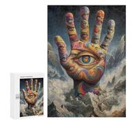 Colorful Hand with Eyes in Clouds Puzzle 1000 Pièces Educa Jouet en Bois Cadeau Unique Décoration Intérieure Jeu Éducatif Challenge Toy Adultes Et Enfants À Partir De 14 Ans 300 PCS