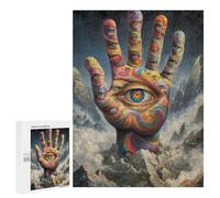 Colorful Hand with Eyes in Clouds Puzzle 1000 Pièces Educa Jouet en Bois Cadeau Unique Décoration Intérieure Jeu Éducatif Challenge Toy Adultes Et Enfants À Partir De 14 Ans 500 PCS